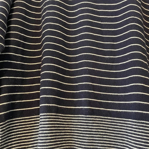 GAP Women’s Large Navy White Thin Horizontal-Striped L/S Drop Sleeve Sweater Top - Picture 10 of 16